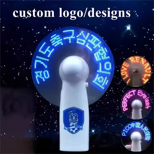 Logotipo personalizable Mini ventilador de mano Led Neon Glow Light Up Mensaje Ventilador Led Ventilador programable