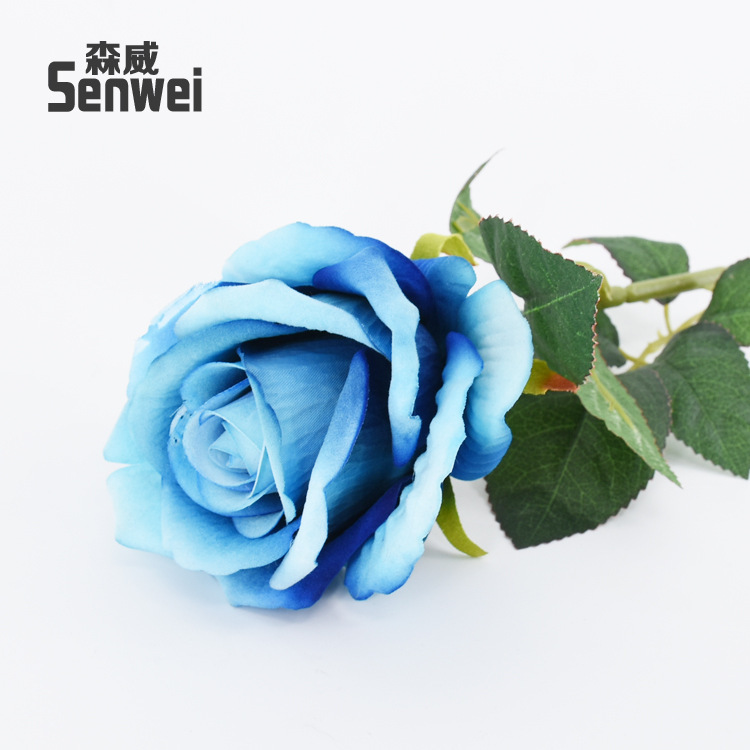 Rosa de cristal único, azul