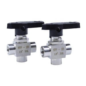 YFP-2B母三通1/8 “1/4” 3/8 “NPT/BSP三通内螺纹气动阀不锈钢阀母三通球阀 - Product Image 1