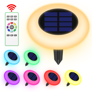 intelamp太阳能彩色通道灯变色户外灯，带遥控花园草坪走道庭院天井 - Product Image 1