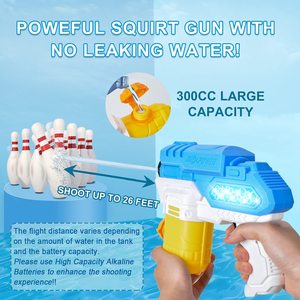 CPS Songkran <strong>Fast</strong> Closing Battery Operated Electric Super Water Squirt <strong>Blaster</strong> Gun with 300cc 26Ft Shooting Range with Light - Product Image 4