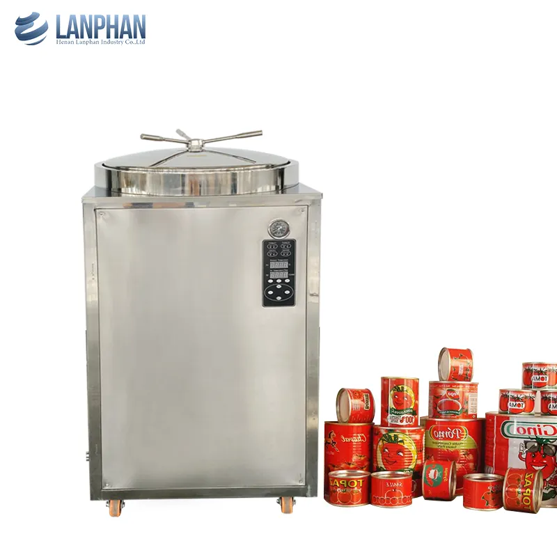 Autoclaves esterilizadores de vapor verticales de 200l para enlatado de alimentos envasados al vacío