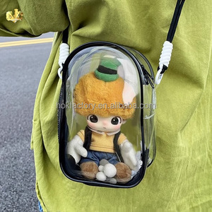 Kpopドールバッグキーチェーンヘッドセット付きミステリーブラインドボックス収納バッグ透明PVC人形外出PVCベビーウォーキングバッグ