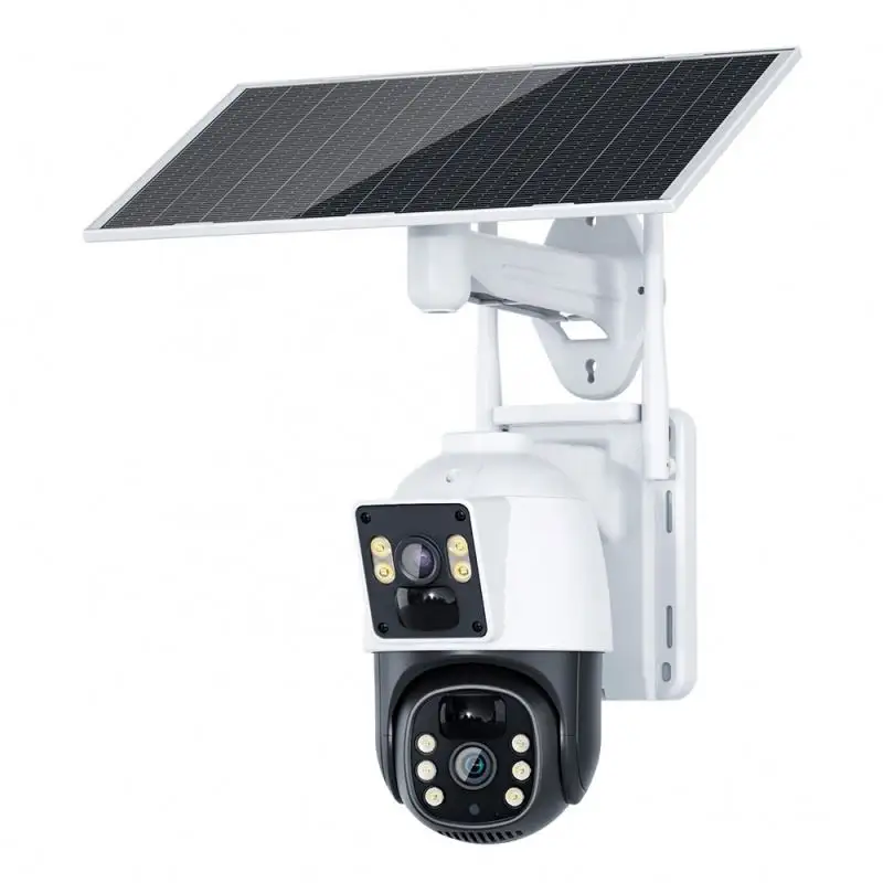 Wasserdichte Outdoor 2K HD Dual Lens Human Detection 5X Zoom Batterie betriebene Solar kamera 4g Überwachungs kamera