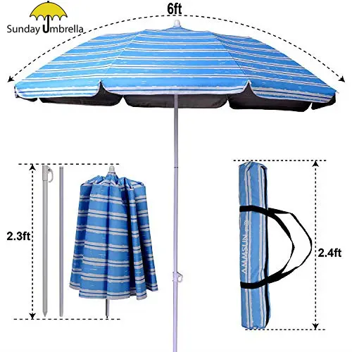 SUNDAY outdoor fiberglass ribs folding beach umbrella