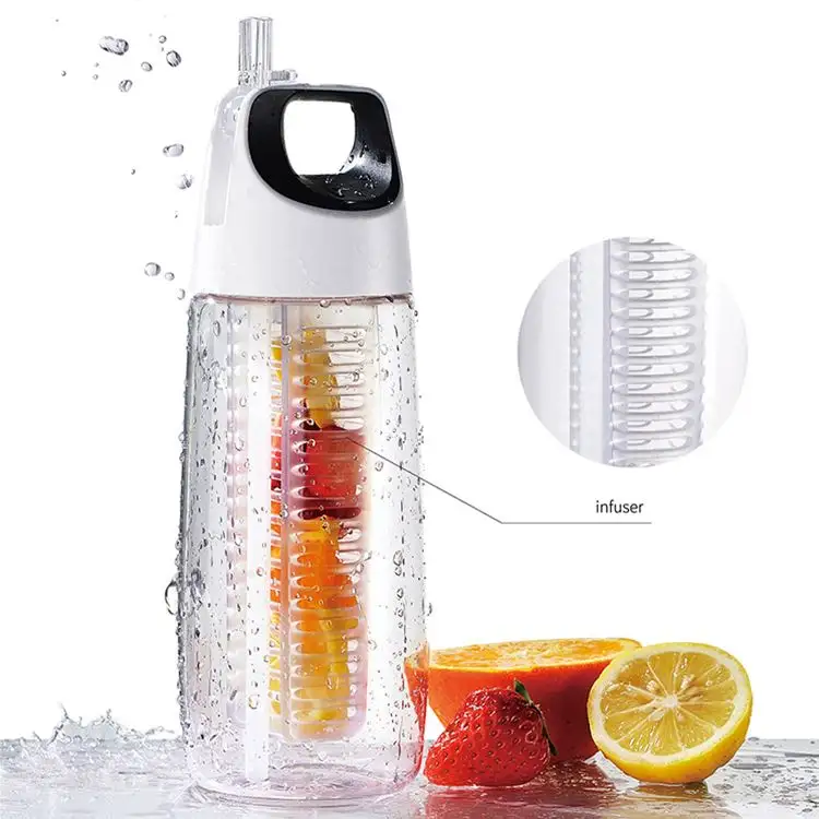 Wholesale 700ml 24oz BPA Free tritan fruit and vegetable infuser water bottle with filtration separation fruit infuser