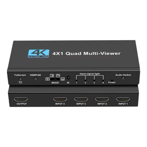 Divisor HDMI con control remoto 4 en 1 Quad Multi-VIEWER HD División de pantalla Soporte de conmutación sin costuras 4K 30Hz
