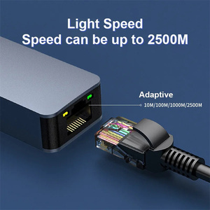 Adaptador Ethernet USB C de 2,5 Gbps, red USB 3,1 LAN RJ45 para computadora portátil Dell ASUS Mi Box