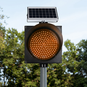 FAMA 300mmイエローLEDソーラー交通制御信号ライト12V安全スローダウン警告ライト - Product Image 5