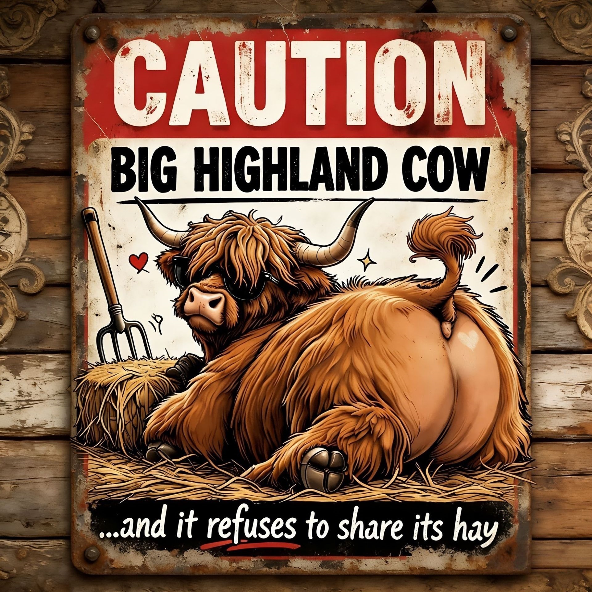 colorful Model A Iron Plate Highland Cattle