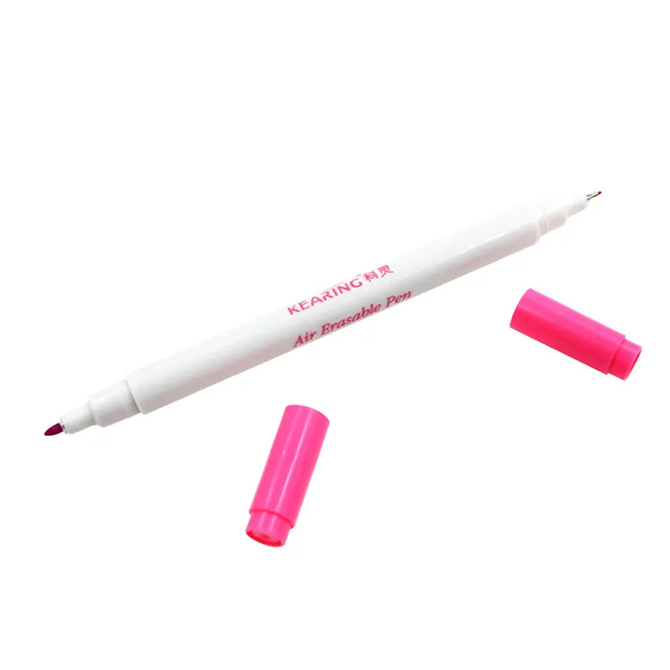 Marcador apagável de ponta dupla 24 horas auto-desaparecimento cor rosa 1.0 mm e 0.5 mm em quilting de costura