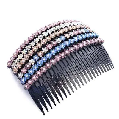 Basit kristal haircomb kadınlar büyük eklemek tarak kırık saç patlama bitirme saç tarak geri kafa kaymaz hairhairp