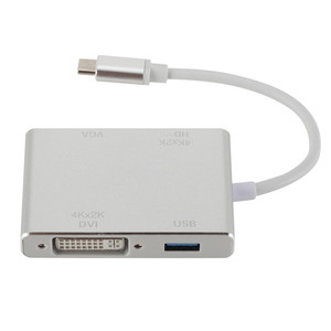 Hk-hht型usb-c至高清VGA DVI 3合1适配器电缆扩展坞集线器适配器 - Product Image 1