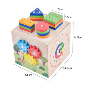 Erken eğitim bilişsel beceriler ve şekil sınıflandırması için çocuk çok fonksiyonlu ahşap beyin kutusu - Product Image 5