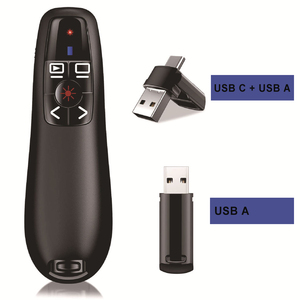 Wireless Presenter mit Laserpointer Red Pointer 2-in-1-Fernbedienung USB Typ C Presentation Clicker Anwendbar - Product Image 1