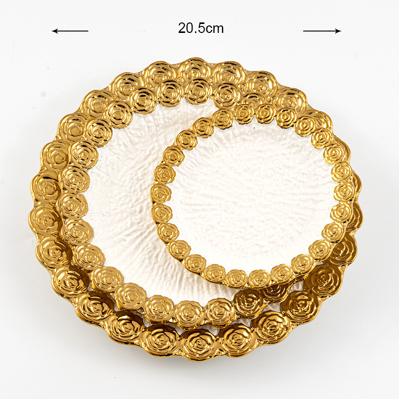 assiette ronde blanche de 8 pouces