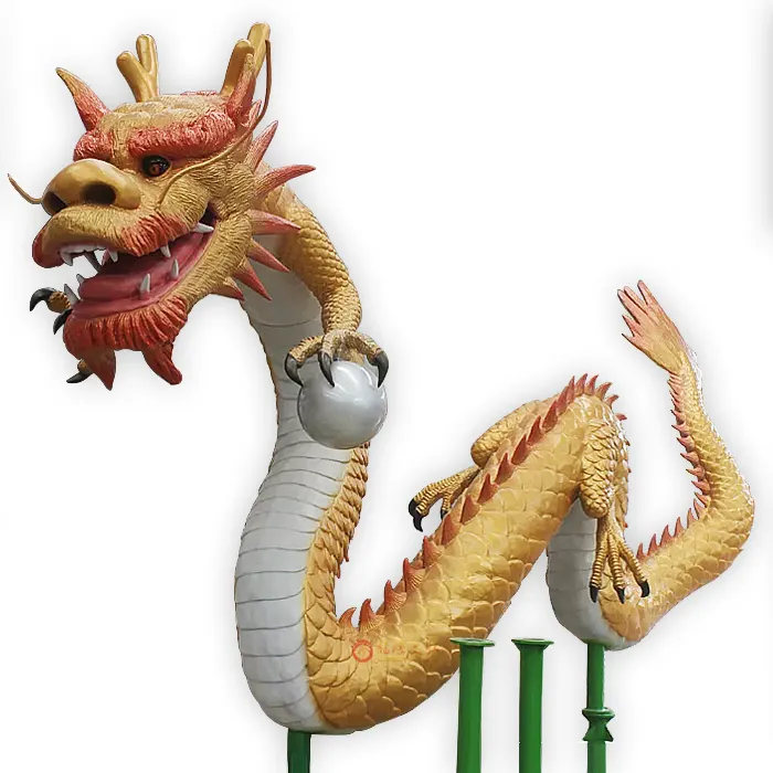 Modello di drago orientale di simulazione animatronica gigante Szie per il parco di divertimenti di carnevale di nozze del centro commerciale