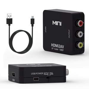 <strong>Mini</strong> Model HDMI to AV 3RCA CVBS Composite Video Audio Converter Support PAL/NTSC with USB Charge Cable for PC Laptop <strong>Xbox</strong> PS4