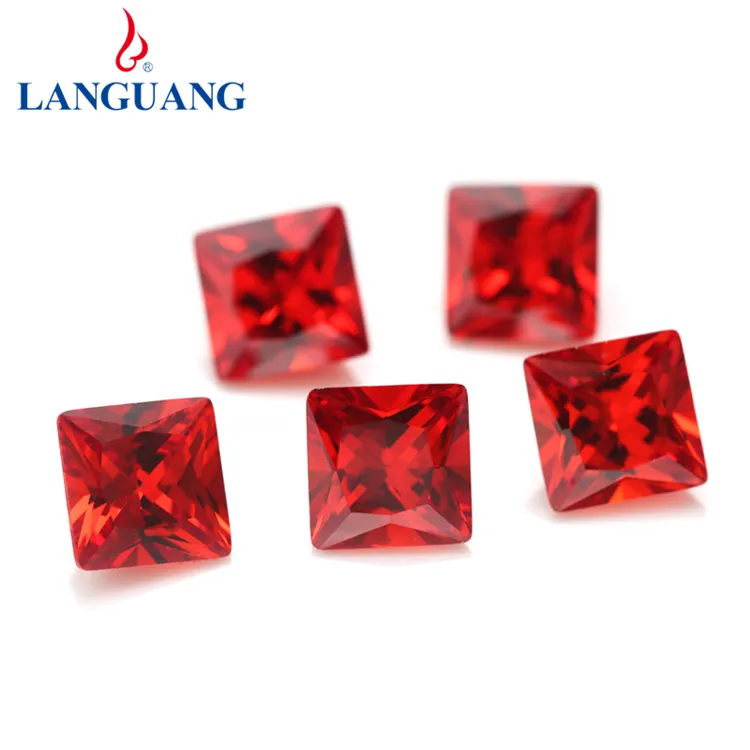 Lan Guang prezzo personalizzato all'ingrosso 1.5mm-15mm taglio superiore CZ strass di zircone cubico quadrato arancione