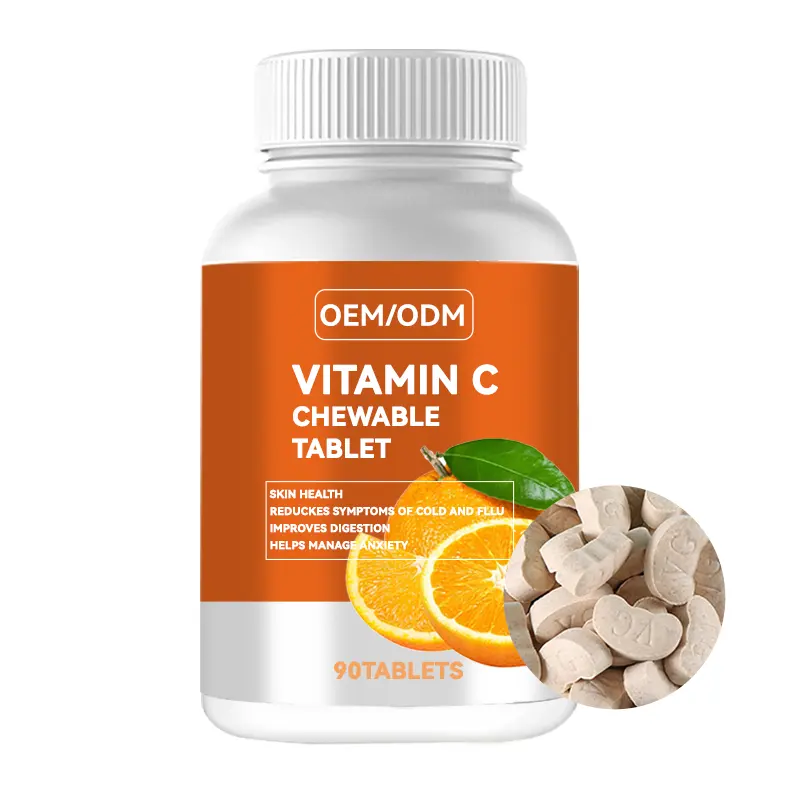 Natürliche Ernährung OEM Vitamin C Zink Kautabletten Gewichtskontrolle Hautgesundheitssupplement Vitamin C-Tabletten