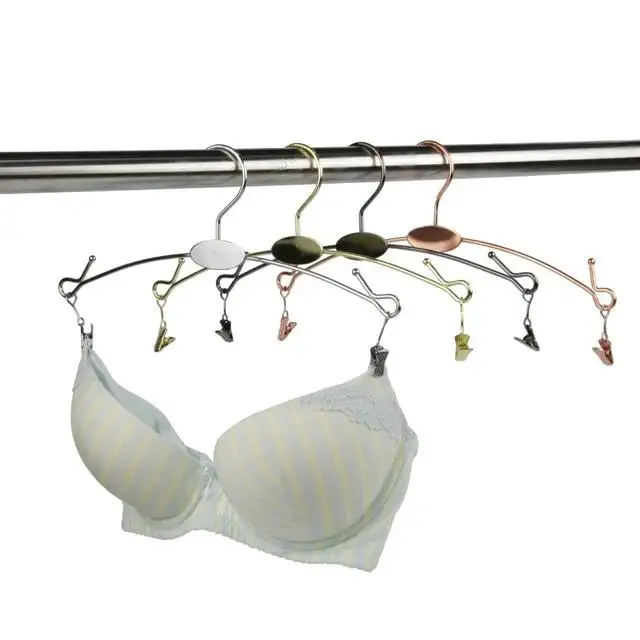 LEEKING Manufacturer hot sale durable with clip underwear rack fashion custom LOGO bedroom bra rack