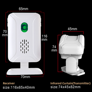 Sensor de movimiento infrarrojo Pir, timbre inalámbrico y alarma de alerta de entrada, alarma de puerta ABS, Sensor Detector humano para niños - Product Image 3