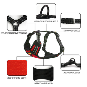 带定制标志的中小型大狗背带柔软舒适反光夹层网宠物用 - Product Image 2