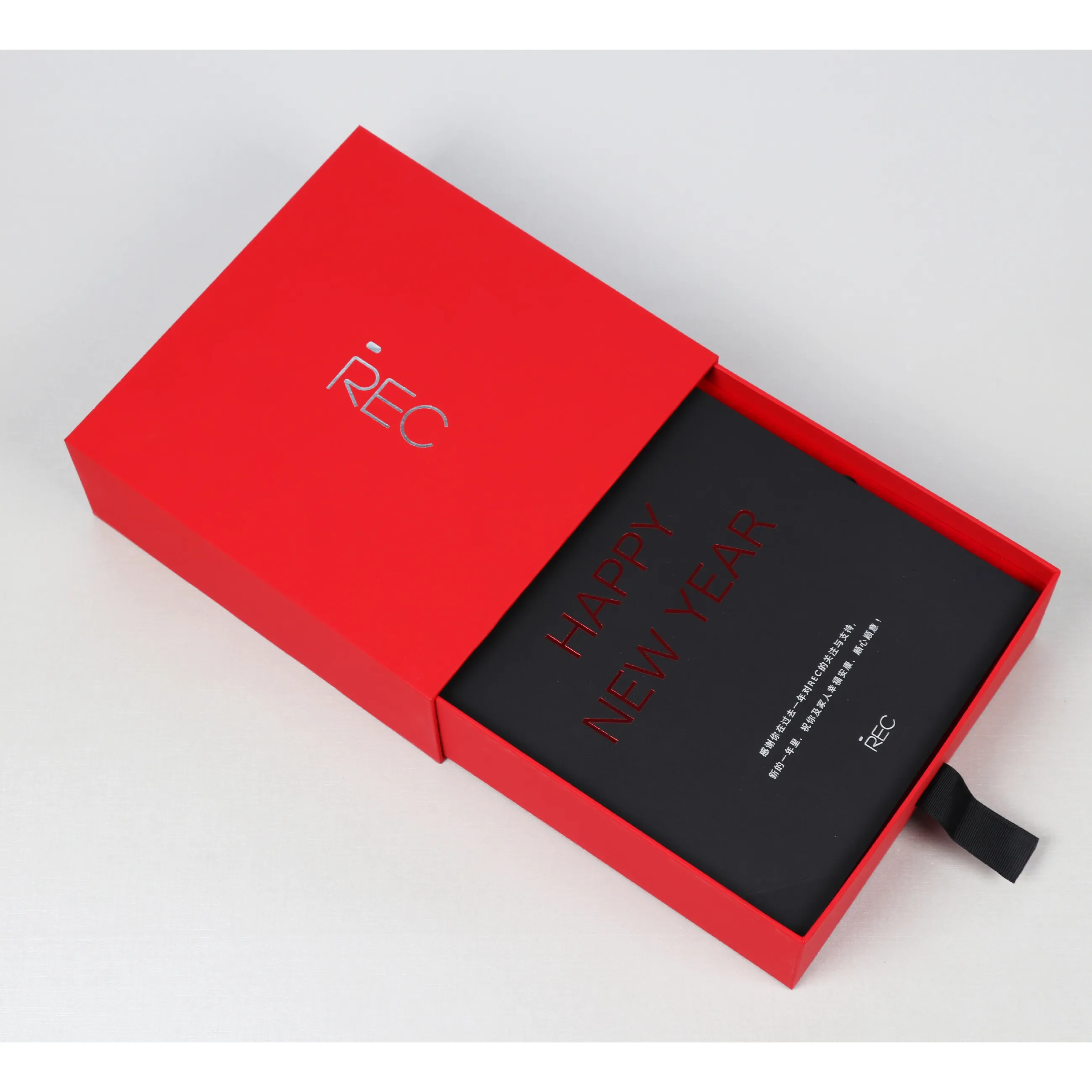Embalagem de estilo de gaveta deslizante personalizada, caixa de embalagem com fita de inserção de cartão, tab saída