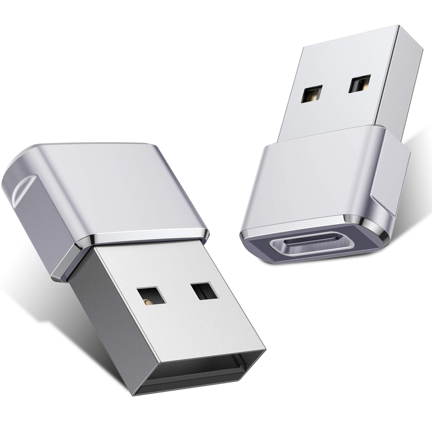 Adaptador USB A a C plateado