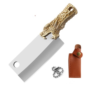 Mini Wooden Handle Knife Outdoor Camping Open Box with Chain Portable EDC <strong>Key</strong> Knife <strong>Cutter</strong> with Leather Sheath Chain - Product Image 1