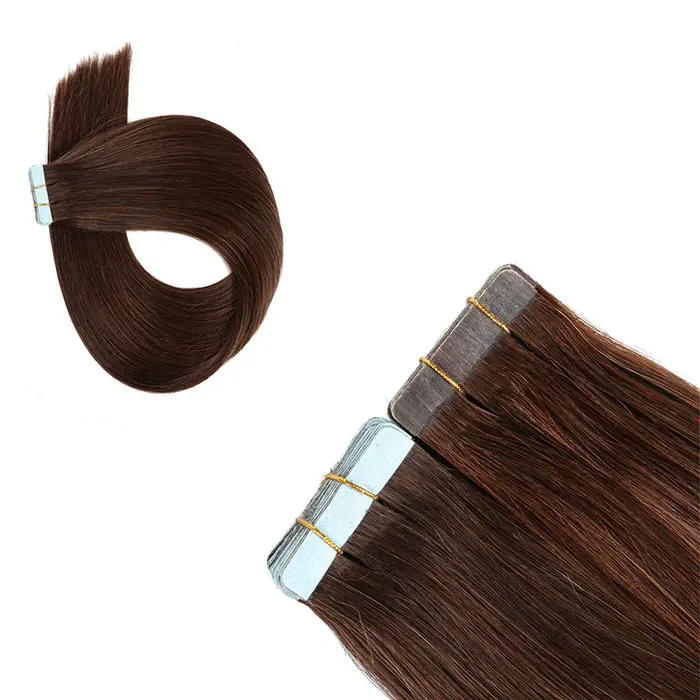 Extensiones de cabello de cinta de extremo grueso al por mayor de fábrica 100% cinta de cabello humano Remy Virgen en el cabello