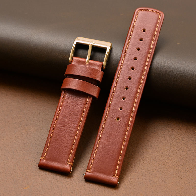 Red brown+rose gold buckle