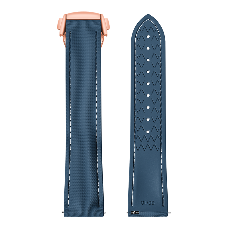 Royalblue (ligne blanche)-boucle en or rose
