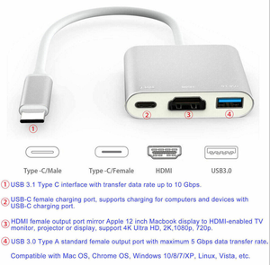 USB-концентратор Ethernet, многопортовый адаптер Type-C для ноутбука MacBook Pro/Air iPad Pro