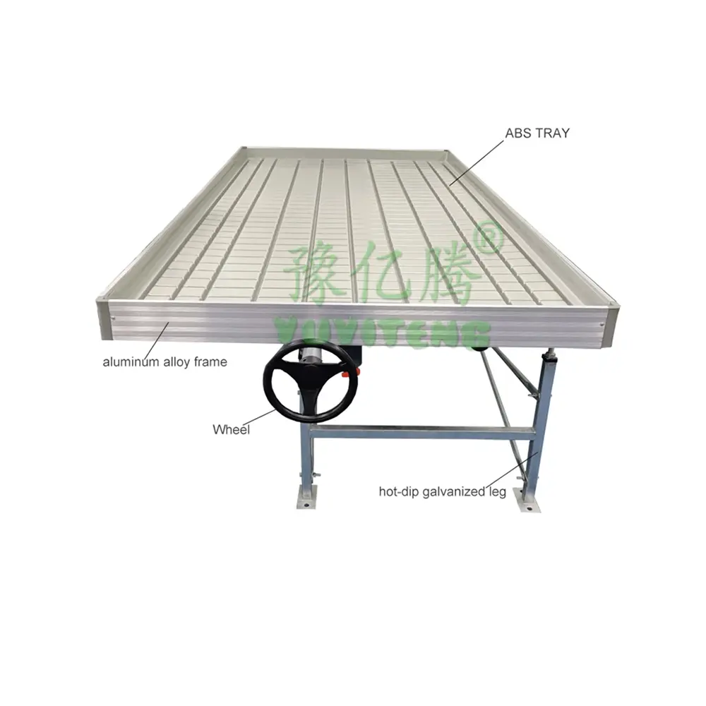 Pabrik grosir 4x8 Rumah Kaca pembibitan tanaman tumbuh nampan beroda meja tumbuh sistem aliran Ebb tumbuh rak