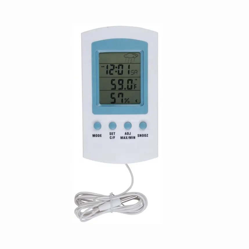 Chincan sh-122 termômetro digital (higrômetro térmico interno e externo com alarme de temperatura e umidade)