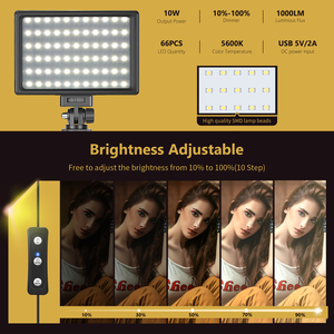 4 צבעים מסנן 2 PCS ירי צילום תאורה 66 <span class=keywords><strong>LED</strong></span> למלא אור וידאו אור עבור YouTube שולחן צילום