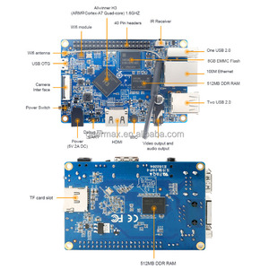 Orange Pi PC Plus 1GB DDR3 SDRAM 8GB eMMC Flash H3 Quad-core Mali400MP2 rete integrata WiFi Open-source Computer a scheda singola - Product Image 4