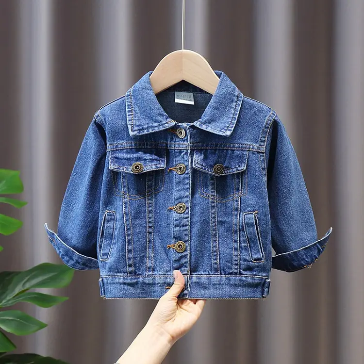 Jaqueta jeans infantil, casaco blazer de brim para bebês meninos e meninas da moda, primavera, outono para crianças pequenas, 1-7 anos, 299