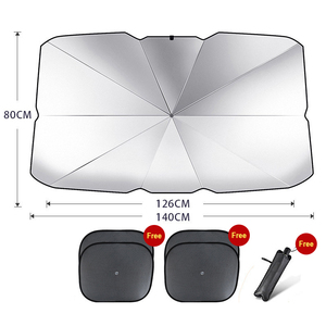 شعار مخصص للحماية من أشعة الشمس ، مظلة ظل الشمس للزجاج الأمامي لمختلف موديلات السيارات الزجاج الأمامي للسيارة المحمولة مظلات قابلة للطي/