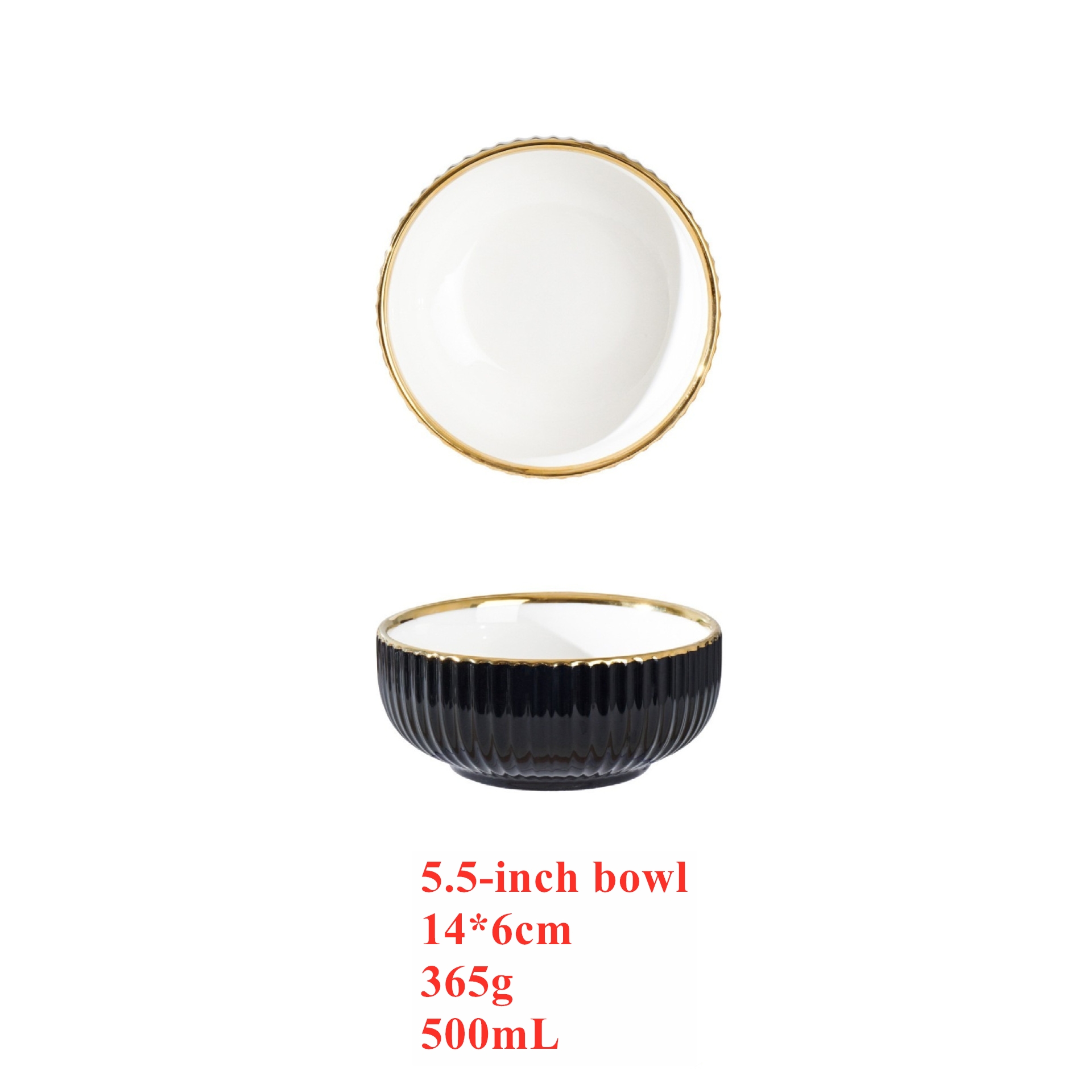 black 5.5-inch bowl