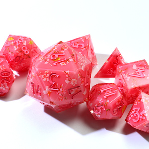ลูกเต๋า D20เรซิ่น33มม. ทำด้วยมือกล่องของขวัญ RPG D & D ขอบคมชุด7ชิ้นสำหรับการเล่นเกมแฟนตาซี - Product Image 5