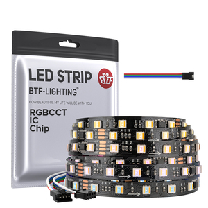 WS2805 RGBCCT SMD5050 5合1发光二极管条4Pin双数据线DC24V 60leds/m RGBWW RGBCW可寻址数字发光二极管像素条 - Product Image 1