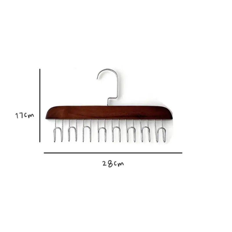 Appendiabiti per cintura intimo multifunzionale in legno massello di alta qualità con 8 ganci in metallo