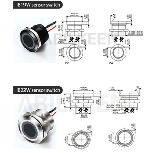Vòng đầu không thấm nước IP68 19mm thép không gỉ 1NO 12V Vòng LED 2A momentary Piezo chuyển đổi cảm biến hồng ngoại chuyển đổi - Product Image 6