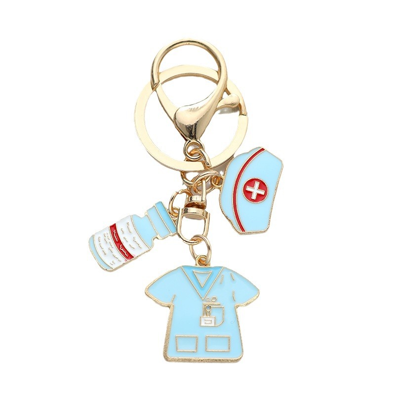 Karikatür infüzyon pompası termometre cerrahi maske emaye anahtarlık kadınlar sevgililer günü hemşire doktor takdir teşekkür ederim hediyeler - Product Image 5
