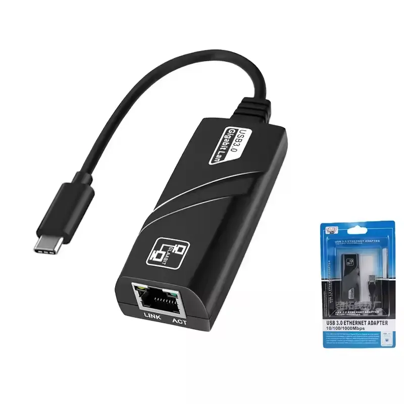 10/100/1000 Mbps USB 3.0 2.0 to Ethernet RJ45 USB C Lan Gigabit Network Adapter Converter Compatible