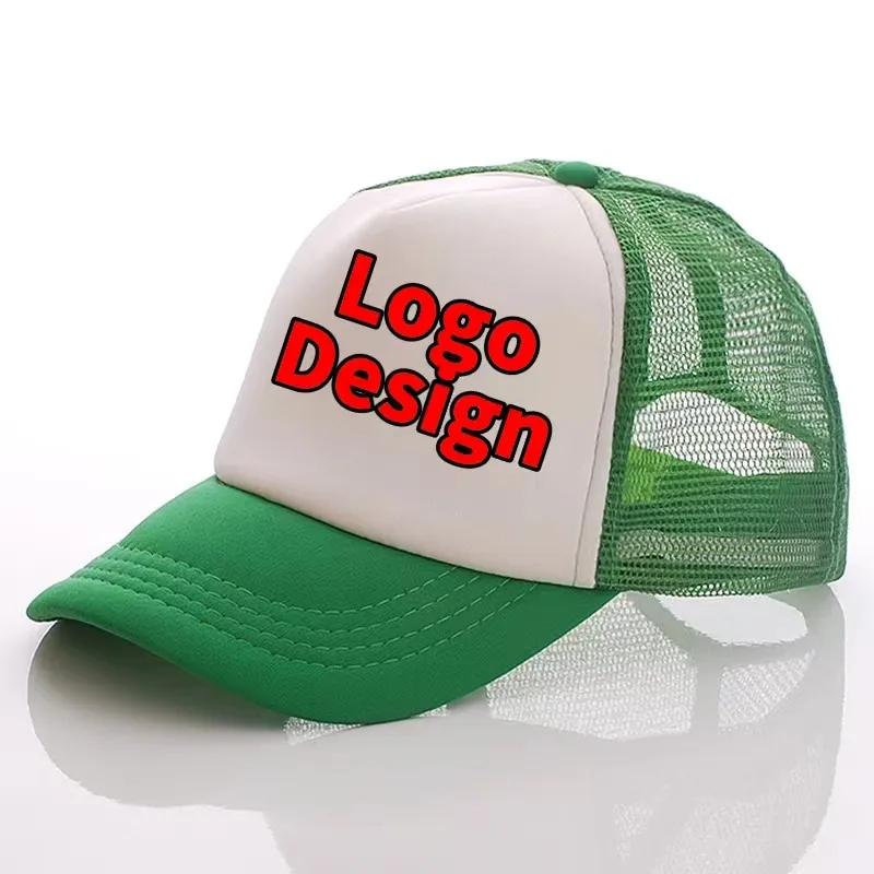 Chapéu esportivo OEM personalizado com 6 painéis de malha de borda pré-curvada com logotipo bordado 3D gorras de caminhão boné de caminhoneiro elegante