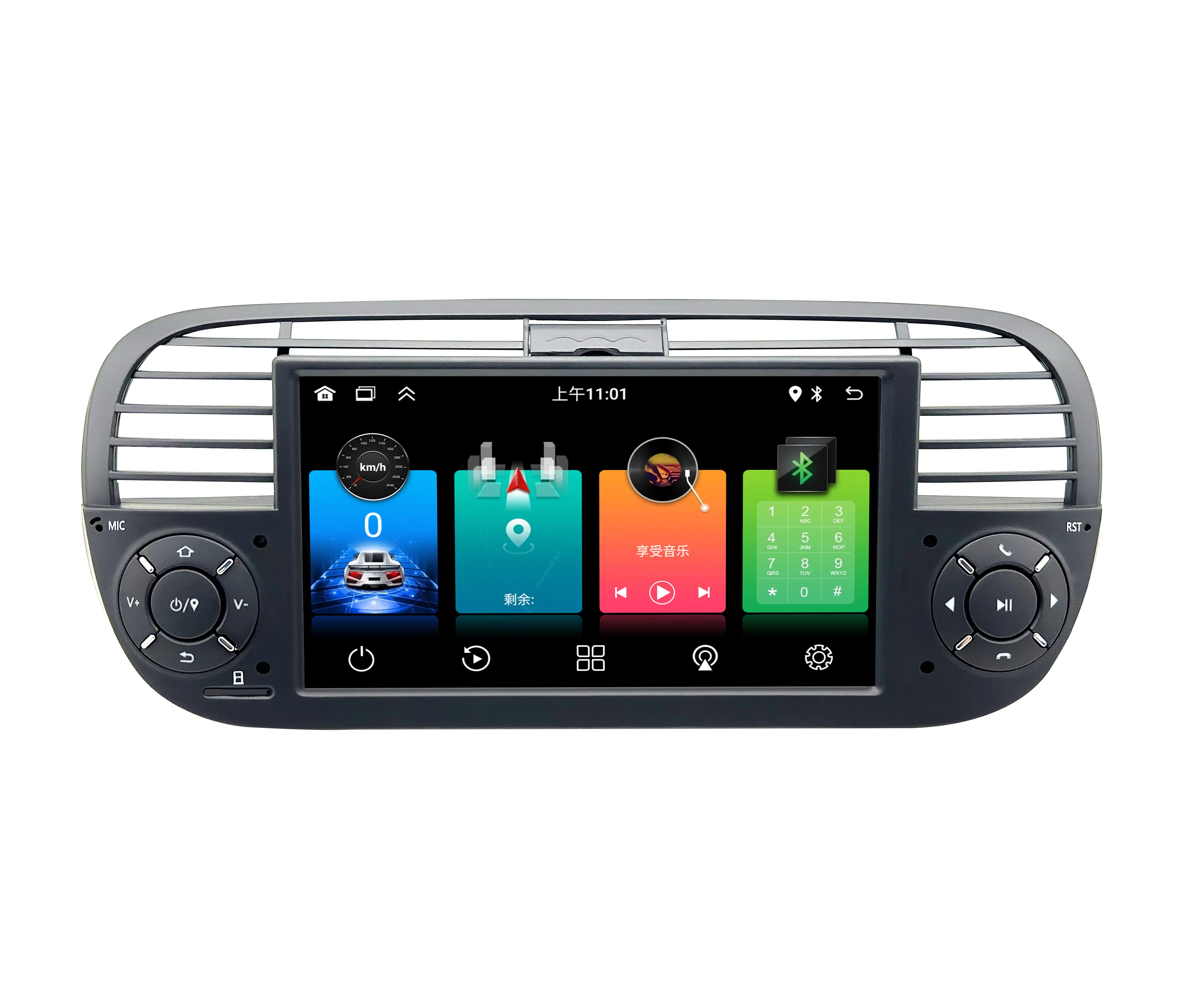 7 "Android 13 autoradio lettore multimediale per FIAT 500 Abarth 2007-2015 Wireless Carplay Auto Stereo navigazione GPS RDS DVD