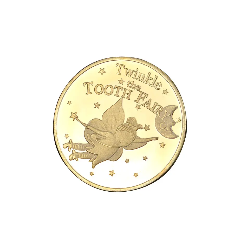 Moneda conmemorativa chapada en oro y plata para niños, regalo creativo para cambiar los dientes, moneda, recuerdo
